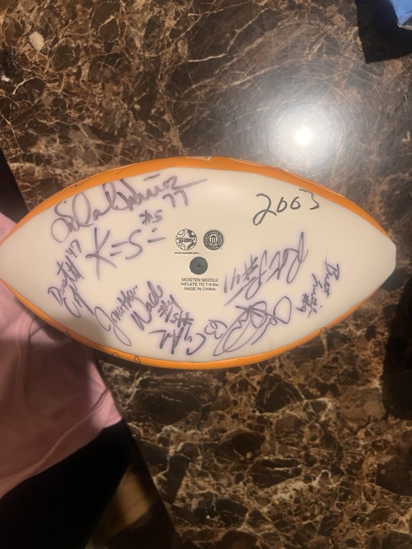 Tennessee Volunteers Multi-Signed Autographed Football NCAA Original Signed Ball