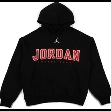 Nike Air Jordan Brooklyn Fleece Oversized Hoodie Black IH7593-010 Men  s Large