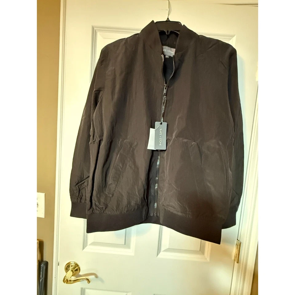 Slate and Stone Nylon Ripstop Bomber Jacket Black size XL Full Zip Brand New - Image 4 of 4
