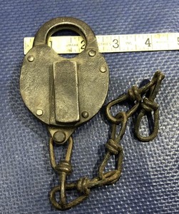 Railroad Padlock pad lock vintage heart shape