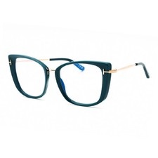 NEW TOM FORD TF5816-B 074 SHINY TEAL/GOLD BLUE BLOCK LENS AUTHENTIC EYEGLASSES
