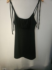 Heart Hips Mini Dress Black Strappy Sleeveless Short Size S