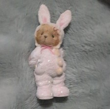 Cherished Teddies Bear Figurine Pink Bunny Costume Resin Easter 2005 Collectible