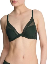 Natori Womens Feathers Plunge T-Shirt Bra 32DD Dark Forest - NWT