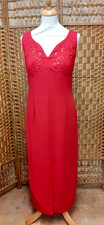 Vintage Mark Angelo Occasion Maxi Dress Size 14 Sequin Bodice Accent Red Charity