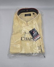 Chaps Classic Fit Oxford Wrinkle Free Men Button Down Shirt Yellow 18-18.5/34-35