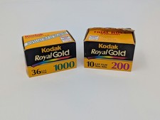 Expired Kodak Royal Gold 35mm Film lot of 2 rolls  ISO 1000  ISO 200
