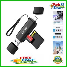 Aluminum Alloy Dual Slot Card Reader - USB C  USB 3.0 for High-Speed Transfers