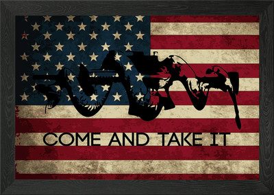 American Come Take It Flagge gerahmtes Wandbild Poster Leinwanddruck Bild