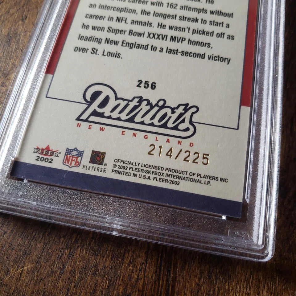 2002 Fleer Tradition #256 Tom Brady Building Blocks Tiffany /225 Pop 7, 1 Higher - Image 3 of 3