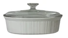 CorningWare F-12-B French White 1.8L Oval Casserole Dish 1.9 Qts Lid Pyrex Vtg