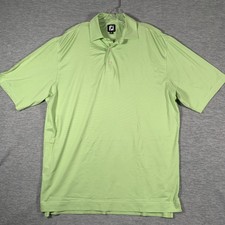 FootJoy Polo Shirt Mens Large Green Stretch Golf Performance Short Sleeve Knit