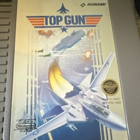 Konami Top Gun (Nintendo NES, NTSC-U/C US/Canada) Game Cartridge and manual 