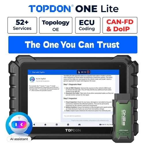 TOPDON ONE Lite Bidirectional J2534 Programming Online Coding Diagnostic Scanner - product listing photo