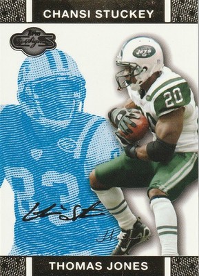 2007 Thomas Jones Chansi Stuckey Topps Co-Signers Blue Changing Faces Gold /349