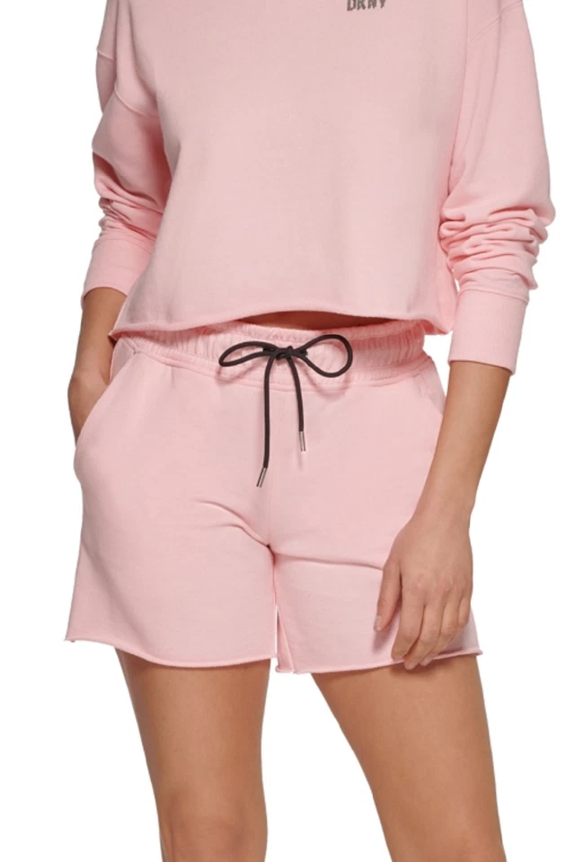 Shorts feminino logotipo metálico DKNY rosa tamanho X-Grande - Imagem 2 de 3