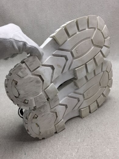 SAOLA FENDI suola grossa sandali UK6 WHT leggermente indossata suola sporca 