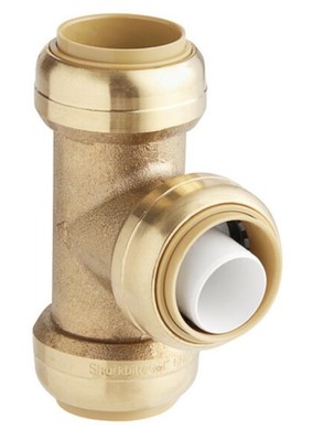 SharkBite  U374LF Brass Push-to-Connect Tee - 1'' x 1'' x 1''