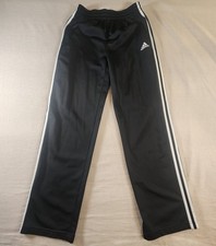Adidas Youth 3 Stripes Track Pants Black White Size Large 14/16 Polyester