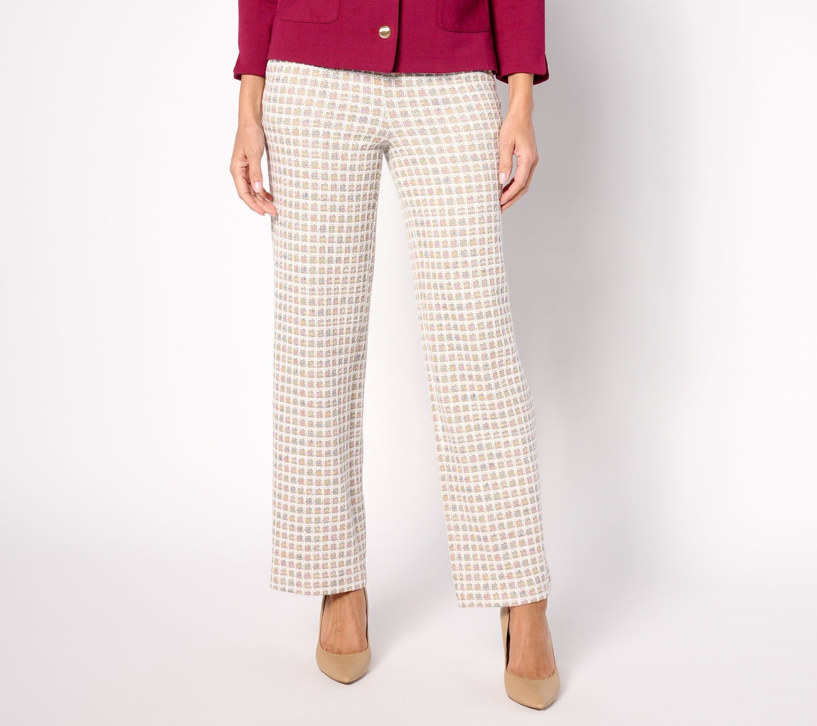 Isaac Mizrahi Live! Women's Pants Sz M Tall Chenille Yarn Knit Brown A628056