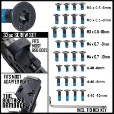 32pc Optic Screw Kit for VP9, FN 502 509 545, Beretta APX, PDP, Hellcat, CZ OR