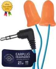 Basic Earplug Headphones Earplug-Earbud Hybrid 27 Db Noise Reduction Rating OSHA