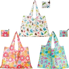 Extra Large 50Lbs Foldable Reusable Shopping Bags, 3 Pcs Reusable Grocery Bags w