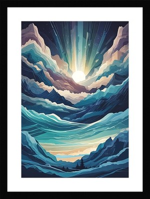Gerahmtes Wandbild Nostalgische Nordlichter Poster Leinwanddruck Bild