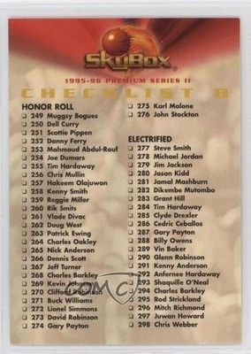1995-96 Skybox Premium Checklist Checklist Cards 249-300 & Inserts #300 12ps