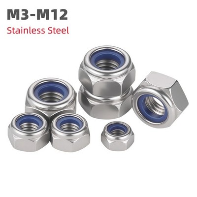 DIN985 A2 Stainless Steel Left Tooth Hex Locking Nuts Left Thread Nut M3-M12