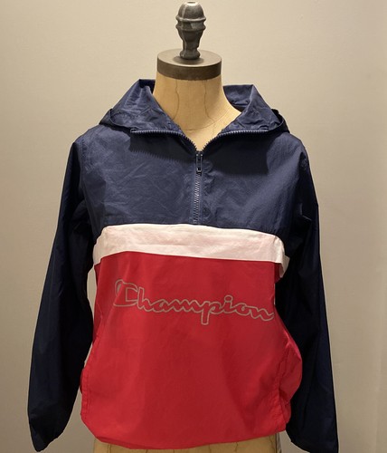 CHAMPION Blue/Pink Cropped Windbreaker 