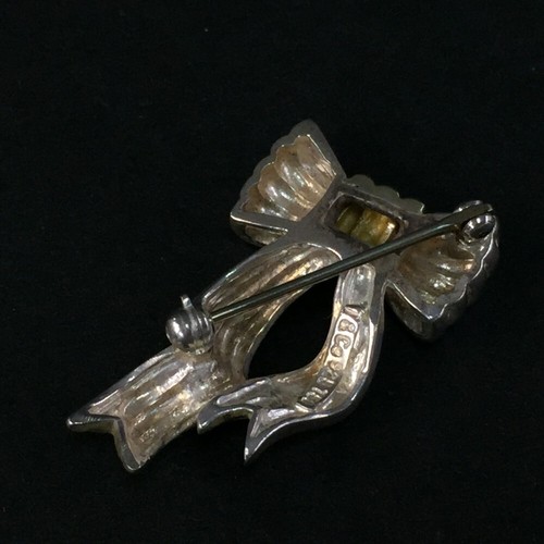 TIFFANY&CO. Silver 925/Gold 750 Ribbon Brooch/2BB3157 - Imagen 6 de 8
