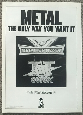 TT QUICK - METAL OF HONOR 1986 Full page UK magazine ad T.T. QUICK
