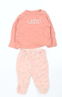 George Baby rosa einfarbig Baumwolle Cami Pyjama Set Größe 3-6 Monate