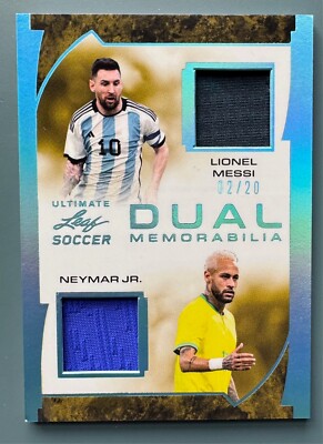 2022 Leaf Ultimate Soccer Dual Memorabilia #UDM-16 Lionel Messi Neymar Jr. /20