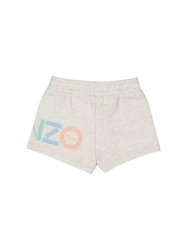KENZO KIDS GIRL'S SIZE 4 LOGO SWEAT SHORTS GRAY COTTON DRAWSTRING - Picture 4 of 8