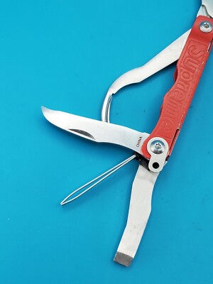 SOG Supreme Snippet Compact Scissors Multi Tool Folding Knife Red
