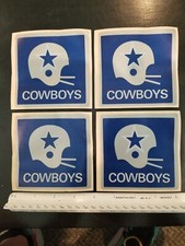 Vintage NOS 1970's DALLAS COWBOYS Football Helmet Logo Stickers / Decals 4"x4" 