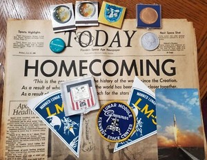 NASA GRUMMAN LUNAR MODULE SPACE LOT APOLLO 8 9 10 11 +1969 NEWS SPLASHDOWN+PATCH