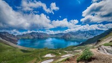 Landscape lake mountains china outdoors asia nature Custom Gaming Mat Desk