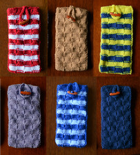 Handmade Knitted Sock Case Pouch Toggle Large Colours iPhone Samsung Smart Phone