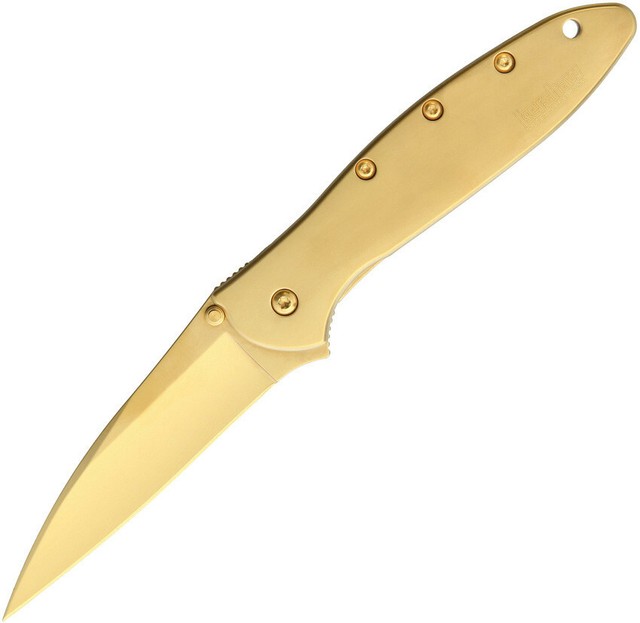 Kershaw KS1660G 24k Gold Plated Stainless Folding Pocket Knife for sale