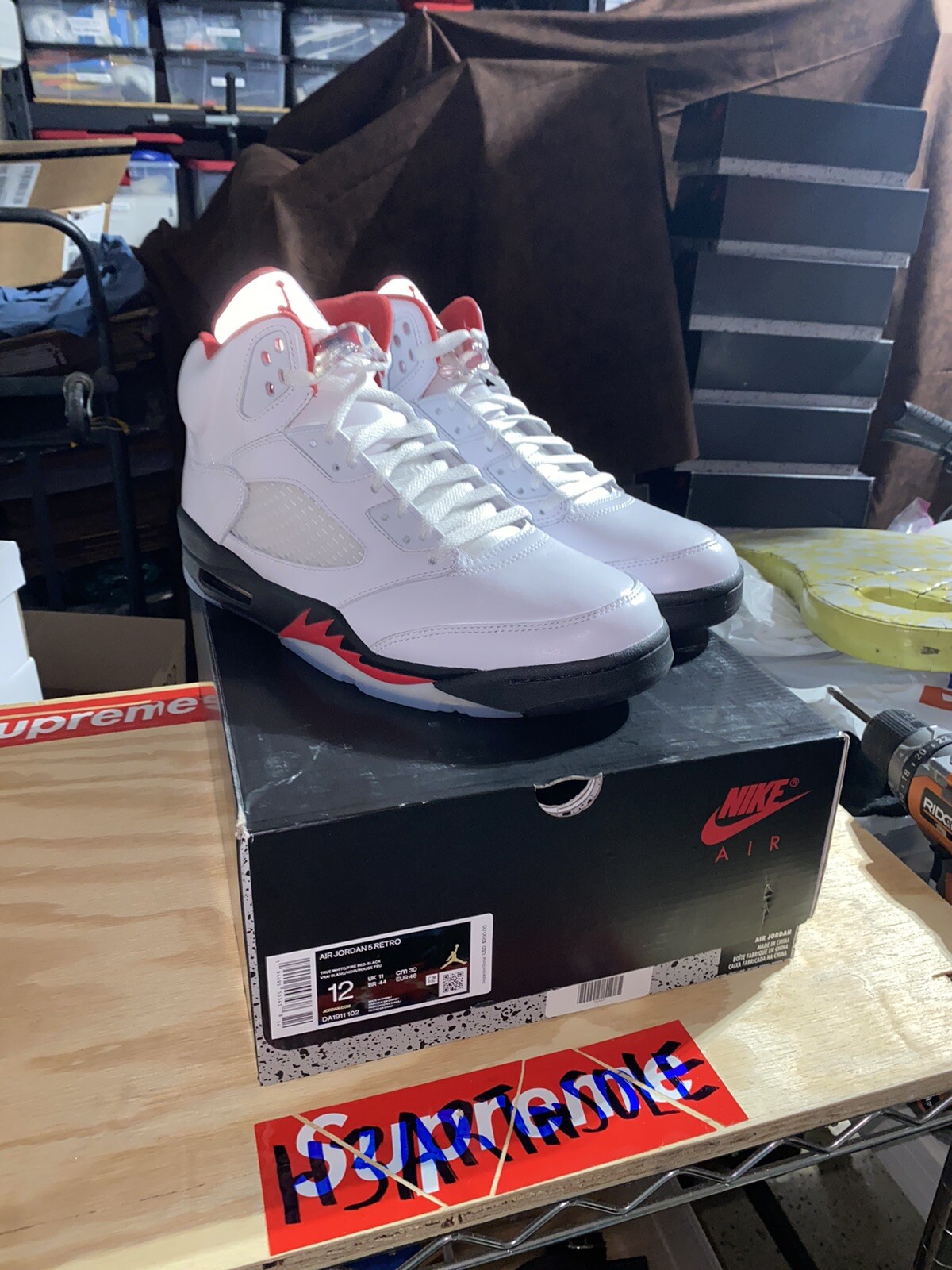 air jordan 5 fire red size 12