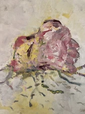 Very Beautiful Oil Painting Wood Marie Magescas Abstract Art 1993 Expressionism