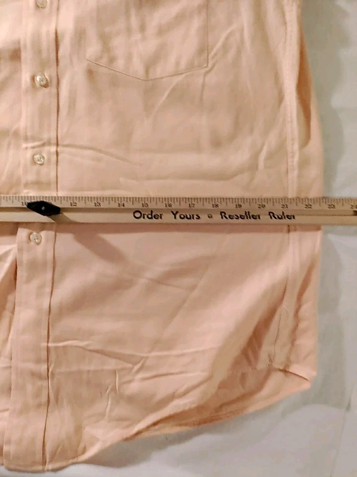 Camisa social masculina Wellington & Walker laranja algodão pêssego 15.5 32/33 nova sem etiquetas - Imagem 3 de 4