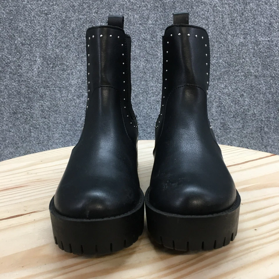 Madden Girl Boots Womens 6.5 M Cabell Chelsea Booties Black Faux Leather Pull On - Image 4 of 4