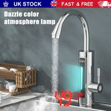 360° Electric Heater LED Faucet Tap Instant Hot Water Bathroom Kitchen Fast Hot