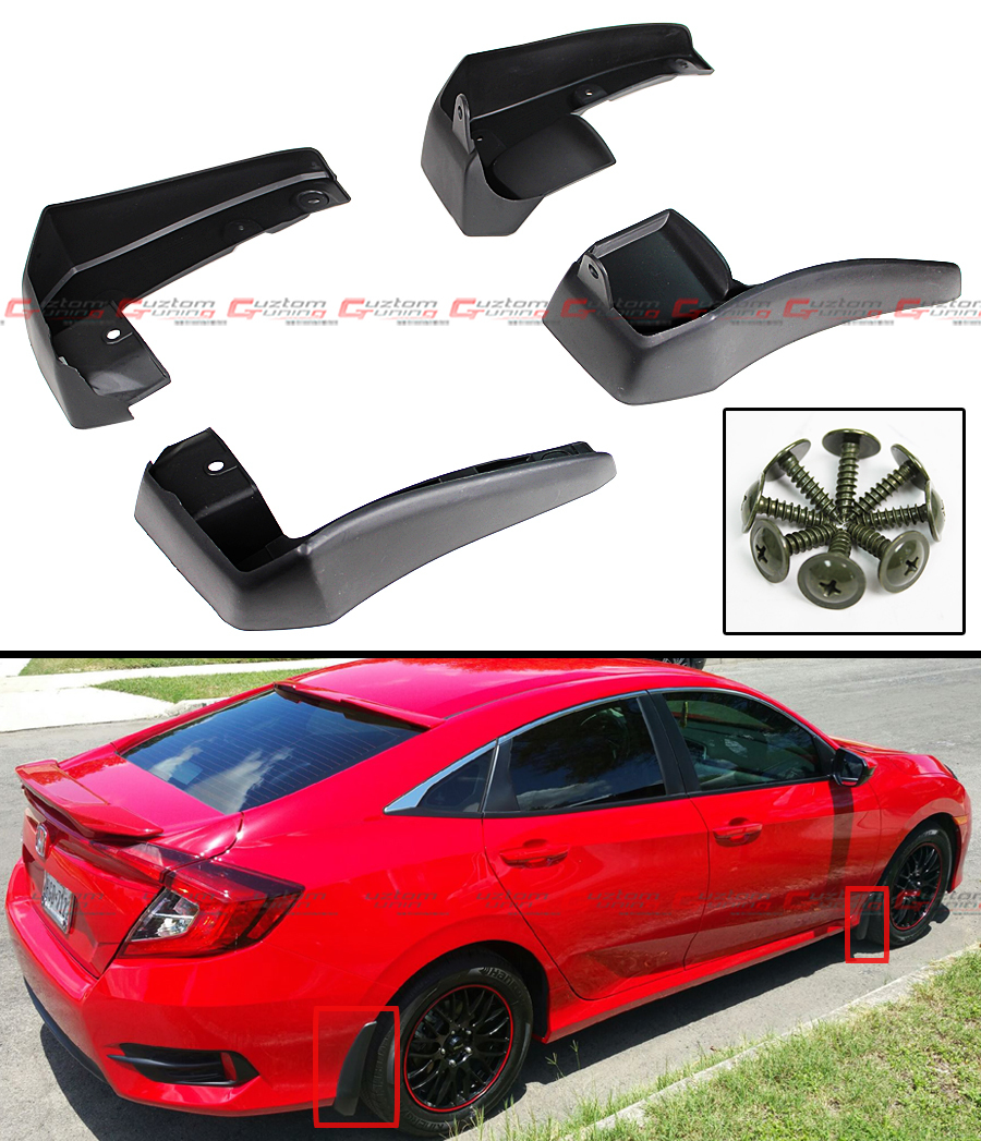 4PCS FRONT& REAR SPLASH MUD GUARD FLAPS FOR 16-2021 10TH GEN HONDA
