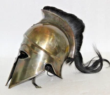 Vintage Look Litton Lane Gold Metal Replica Medieval Greek Spartan Helmet