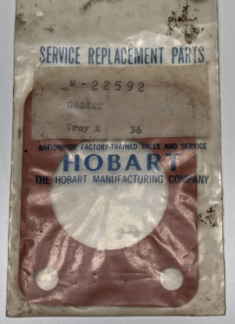 NOS Vintage Hobart Replacement Gasket Part# M-22592